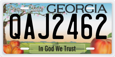 GA license plate QAJ2462