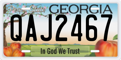 GA license plate QAJ2467