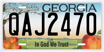 GA license plate QAJ2470