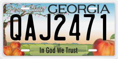 GA license plate QAJ2471