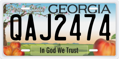 GA license plate QAJ2474