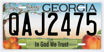 GA license plate QAJ2475