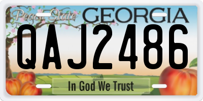 GA license plate QAJ2486