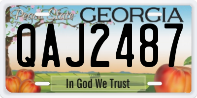 GA license plate QAJ2487