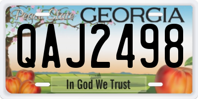 GA license plate QAJ2498