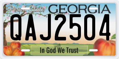 GA license plate QAJ2504