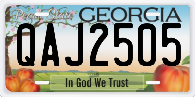 GA license plate QAJ2505