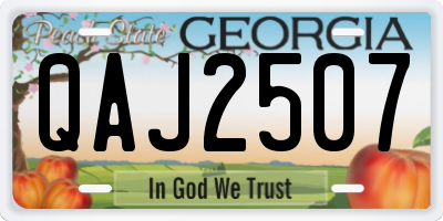 GA license plate QAJ2507