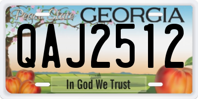 GA license plate QAJ2512
