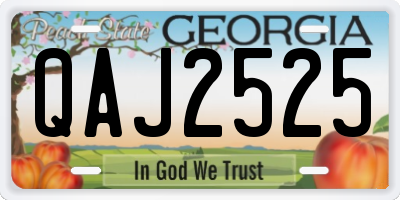 GA license plate QAJ2525