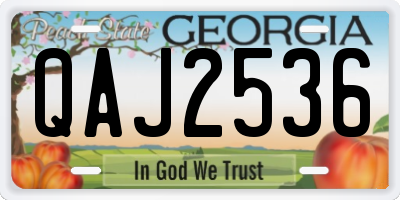GA license plate QAJ2536