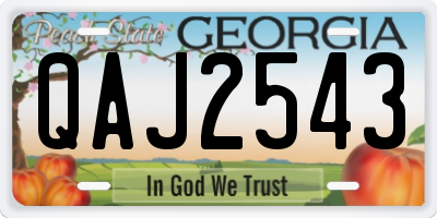 GA license plate QAJ2543