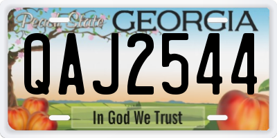 GA license plate QAJ2544