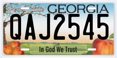 GA license plate QAJ2545