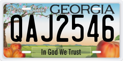 GA license plate QAJ2546