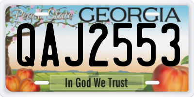 GA license plate QAJ2553