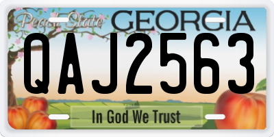 GA license plate QAJ2563