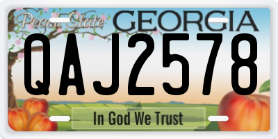 GA license plate QAJ2578