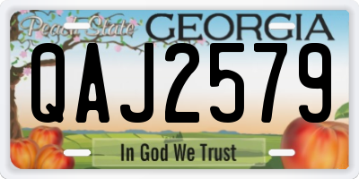 GA license plate QAJ2579