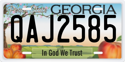 GA license plate QAJ2585