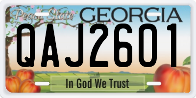 GA license plate QAJ2601