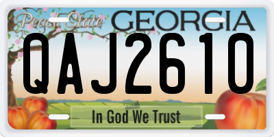GA license plate QAJ2610