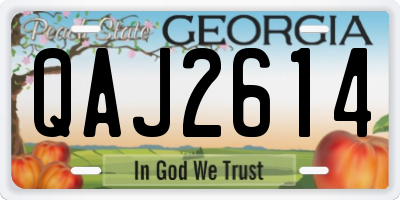 GA license plate QAJ2614