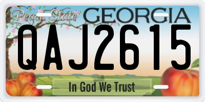 GA license plate QAJ2615