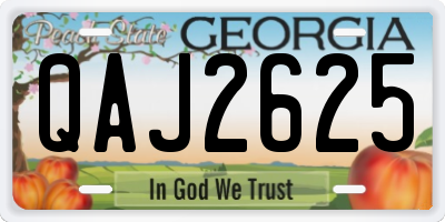 GA license plate QAJ2625