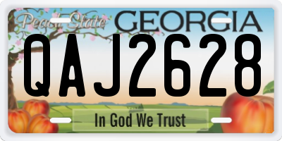 GA license plate QAJ2628