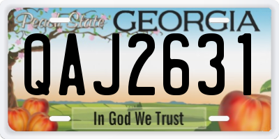 GA license plate QAJ2631