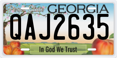 GA license plate QAJ2635