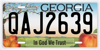 GA license plate QAJ2639