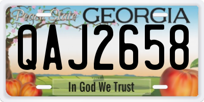 GA license plate QAJ2658