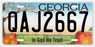 GA license plate QAJ2667