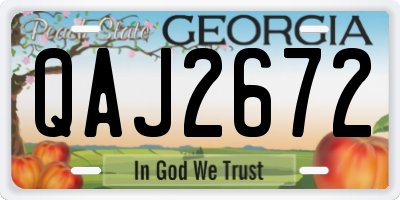 GA license plate QAJ2672
