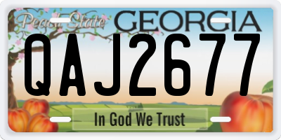GA license plate QAJ2677