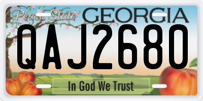 GA license plate QAJ2680