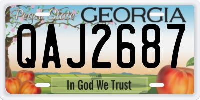 GA license plate QAJ2687