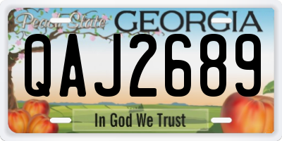 GA license plate QAJ2689