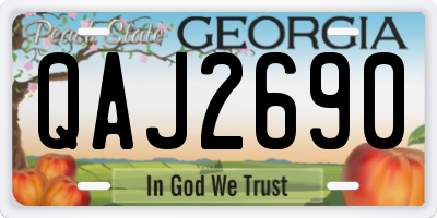GA license plate QAJ2690