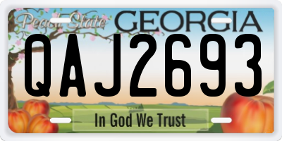 GA license plate QAJ2693
