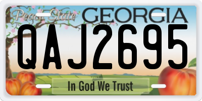GA license plate QAJ2695