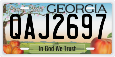 GA license plate QAJ2697