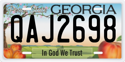 GA license plate QAJ2698