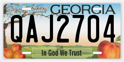 GA license plate QAJ2704