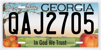 GA license plate QAJ2705