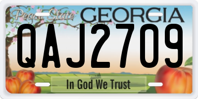 GA license plate QAJ2709