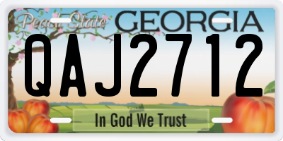 GA license plate QAJ2712