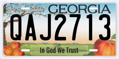 GA license plate QAJ2713